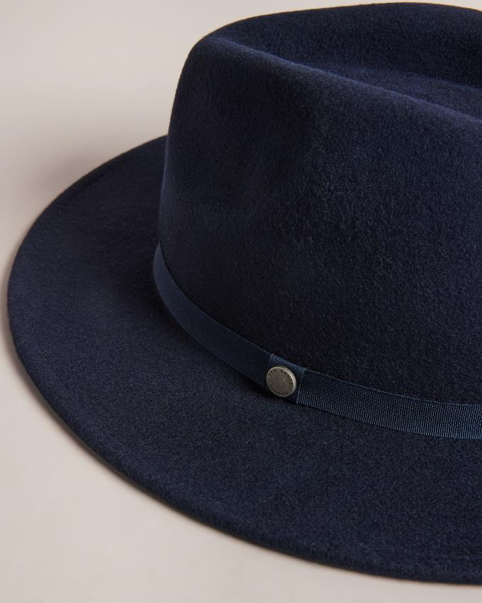 Chapeau Ted Baker Wool Felt Trilby Bleu Marine Homme | RMM-34317789